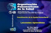 2010 Organización Panamericana de la Salud Coordinación de la Ayuda Humanitaria Lecciones Aprendidas Dr. Ciro Ugarte Asesor Regional Preparativos para.