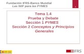 1 Fundación IFRS-Banco Mundial Las NIIF para las PYMES Tema 1.4 Prueba y Debate Sección 1 PYMES Sección 2 Conceptos y Principios Generales.