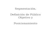 Segmentación, Definición de Público Objetivo y Posicionamiento.