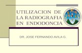 UTILIZACION DE LA RADIOGRAFIA EN ENDODONCIA DR. JOSE FERNANDO AVILA G.