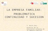 LA EMPRESA FAMILIAR: PROBLEMATICA CONTINUIDAD Y SUCESION V. Bosch Sans Director de la Asociación Catalana de la Empresa Familiar.