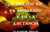 NUTRICIÓN EN EL EMBARAZO Y EN LA LACTANCIA Lic. en nutrición Sonia Leis.