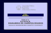 1º I.T.I. : MECANICA I Departamento: INGENIERÍA MECÁNICA, ENERGÉTICA Y DE MATERIALES TEMA Nº 6: ESTÁTICA EQUILIBRIO DE CUERPOS RÍGIDOS EQUILIBRIO DE CUERPOS.