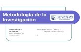 PROFESORA : ANA HENRÍQUEZ ORREGO NOMBRE : METODOLOGIA DE LA INVESTIGACIÓN SESIONES : 2 Metodología de la Investigación.