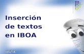 Inserción de textos en IBOA. Una vez que tenemos preparados los textos en sus formatos correspondientes ya se puede entrar a la aplicación IBOA para realizar.
