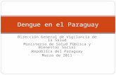 Dirección General de Vigilancia de la Salud Ministerio de Salud Pública y Bienestar Social República del Paraguay Marzo de 2011 Dengue en el Paraguay.