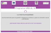 Municipalidad de San Miguel de Tucumán Programa URB-AL III Hacia el Bicentenario 2016 La Intermunicipalidad: una herramienta para la gestión integral de.