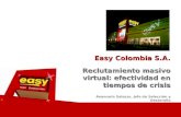 Reclutamiento masivo virtual: efectividad en tiempos de crisis Easy Colombia S.A. Anamaría Salazar, Jefe de Selección y Desarrollo.