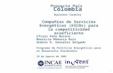 1 Proyecto País Colombia Business Country Compañías de Servicios Energéticos (ESCOs) para la competitividad ecoeficiente 18 de Agosto de 2005 Efraín Peña.