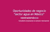 Consultoría empresarial en comercio internacional Oportunidades de negocio sector agua en México newtrademéxico.