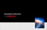 Presentación Institucional. Marcae nace en el año 2000, en el Perú, como una empresa de consultoría y capacitación en gestión comercial, representaciones.