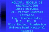 LA UNIVERSIDAD NACIONAL AGRARIA LA MOLINA: MODELO DE ORGANIZACIÓN INSTITUCIONAL Dr. Víctor Guevara Carrasco Ing. Zootecnista, M.S., Ph. D. Vice Rector.