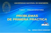 UNIVERSIDAD NACIONAL DE INGENIERÍA PROBLEMAS DE PRIMERA PRACTICA PROBLEMAS DE PRIMERA PRACTICA FISICA - PREUNIVERSITARIA Ing. JORGE COSCO GRIMANEY.