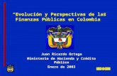 Evolución y Perspectivas de las Finanzas Públicas en Colombia Juan Ricardo Ortega Ministerio de Hacienda y Crédito Público Enero de 2003.