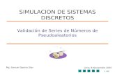 1/42 Validación de Series de Números de Pseudoaleatorios Mg. Samuel Oporto Díaz Lima, 8 Noviembre 2005 SIMULACION DE SISTEMAS DISCRETOS.