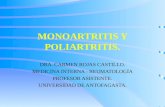 MONOARTRITIS Y POLIARTRITIS. DRA. CARMEN ROJAS CASTILLO. MEDICINA INTERNA - REUMATOLOGÍA PROFESOR ASISTENTE. UNIVERSIDAD DE ANTOFAGASTA.