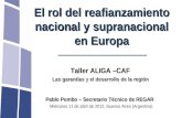El rol del reafianzamiento nacional y supranacional en Europa Taller ALIGA –CAF Las garantías y el desarrollo de la región Pablo Pombo – Secretario Técnico.