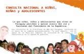 CONSULTA NACIONAL A NIÑOS, NIÑAS y ADOLESCENTES Lo que niños, niñas y adolescentes que viven en Paraguay perciben y opinan acerca del rol y funciones del.