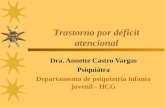 Trastorno por déficit atencional Dra. Annette Castro Vargas Psiquiátra Departamento de psiquiatría infanto juvenil - HCG.