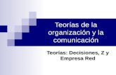 Teorías de la organización y la comunicación Teorías: Decisiones, Z y Empresa Red.