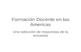 Formación Docente en las Americas Una selección de respuestas de la encuesta.