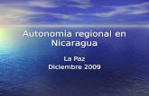 Autonomia regional en Nicaragua La Paz Diciembre 2009.