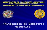 Mitigación de Desastres Naturales ORGANIZACIÓN DE LOS ESTADOS AMERICANOS JUNTA INTERAMERICANA DE DEFENSA SUBSECRETARIA DE SERVICIOS DE ASESORAMIENTO.