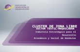 SECTOR TEXTIL-MAQUILADOR Industria Estratégica para el Desarrollo Económico y Social de Honduras CLUSTER DE ZONA LIBRE.