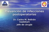 Prevención de infecciones postoperatorias Dr. Carlos M. Beltrán Gastélum Jefe de cirugía.