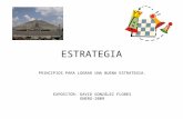 ESTRATEGIA PRINCIPIOS PARA LOGRAR UNA BUENA ESTRATEGIA. EXPOSITOR: DAVID GONZÁLEZ FLORES ENERO-2009.