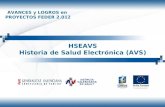 HSEAVS Historia de Salud Electrónica (AVS) AVANCES y LOGROS en PROYECTOS FEDER 2.012.