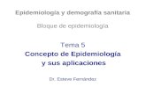 Epidemiología y demografía sanitaria Bloque de epidemiología Tema 5 Concepto de Epidemiología y sus aplicaciones Dr. Esteve Fernández.