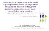Un ensayo prospectivo abierto de la gabapentina como coadyuvante analgésico con opioides, para pacientes japoneses con dolor oncológico neuropático. Hidenori.