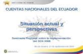 CUENTAS NACIONALES DEL ECUADOR Situación actual y perspectivas Seminario Regional sobre la implementación del SCN 2008 Río de Janeiro, 17 de septiembre.