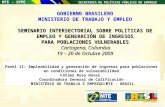 SECRETARIA DE POLÍTICAS PÚBLICAS DE EMPREGO MTE - SPPE Panel II: Empleabilidad y generación de ingresos para poblaciones en condiciones de vulnerabilidad.