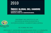 INFORME DELINSTITUTO DE INVESTIGACIÓN EN POLÍTICA INTERNACIONAL ALIMENTARIA (IFPRI) OCTUBRE DE 2010 SÍNTESIS Y ANÁLISIS ELABORADOS POR LA COMISIÓN DIOCESANA.
