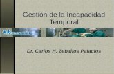 Gestión de la Incapacidad Temporal Dr. Carlos H. Zeballos Palacios.