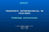 TRANSPORTE INTERPROVINCIAL DE PASAJEROS Problema estructural ® Luis Ramírez Urueta, M.A. Agosto 2006 Lima - Perú APOIP.