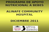 PROGRAMA DE APOYO NUTRICIONAL A BEBES ALINAFE COMMUNITY HOSPITAL DICIEMBRE 2011.
