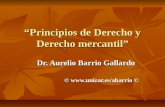 Principios de Derecho y Derecho mercantil Dr. Aurelio Barrio Gallardo ©  © ©  ©