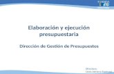 Elaboración y ejecución presupuestaria Dirección de Gestión de Presupuestos Directora: Licda.Adriana Espinoza.
