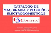 CATALOGO DE MAQUINARIA Y PEQUEÑOS ELECTRODOMESTICOS COFRYTEC – SERVICIO TECNICO DE HOSTELERIA Teléfono 91.613.60.78 - comercial@cofrytec.com.
