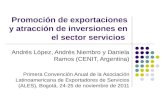 Promoción de exportaciones y atracción de inversiones en el sector servicios Andrés López, Andrés Niembro y Daniela Ramos (CENIT, Argentina) Primera Convención.