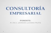 CONSULTORÍA EMPRESARIAL PONENTE: M. EN A. LEÓNIDES LUVIANO FRUTIS.