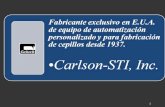 Fabricante exclusivo en E.U.A. de equipo de automatización personalizado y para fabricación de cepillos desde 1937. Carlson-STI, Inc. 1.