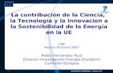 FP7 /1 EUROPEAN COMMISSION – Research DG CNE Madrid 30 Enero 2007 Pablo Fernández Ruiz Director Investigación Energía-(Euratom) Comisión Europea La contribución.