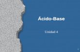 1 Ácido-Base Unidad 4. 2 Contenidos (1) 1.- Características de ácidos y basees 2.- Evolución histórica del concepto de ácido y base. 1.1. Teoría de Arrhenius.