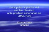 Haga clic para agregar texto Principales impactos del cambio climático ante posibles escenarios en LIMA, Perú Eduardo Calvo UNMSM.