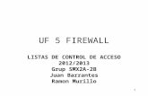 1 UF 5 FIREWALL LISTAS DE CONTROL DE ACCESO 2012/2013 Grup SMX2A-2B Juan Barrantes Ramon Murillo.