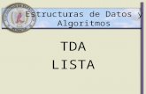 Estructuras de Datos y Algoritmos TDA LISTA. Metáfora del TDA (repaso) Conjunto de operaciones forman una pared forman una interfase entre los programas.